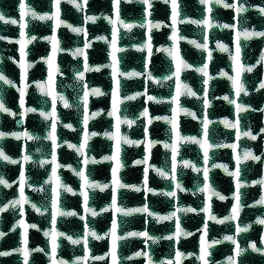 Fly Curtain Green and White 56x200 cm Chenille